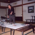 会社の歴史：萩原画伯かっぱ絵図揮毫その１